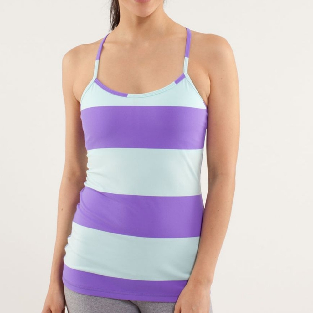 Lululemon Power Y Tank *Luon LightBold Stripe Power Purple